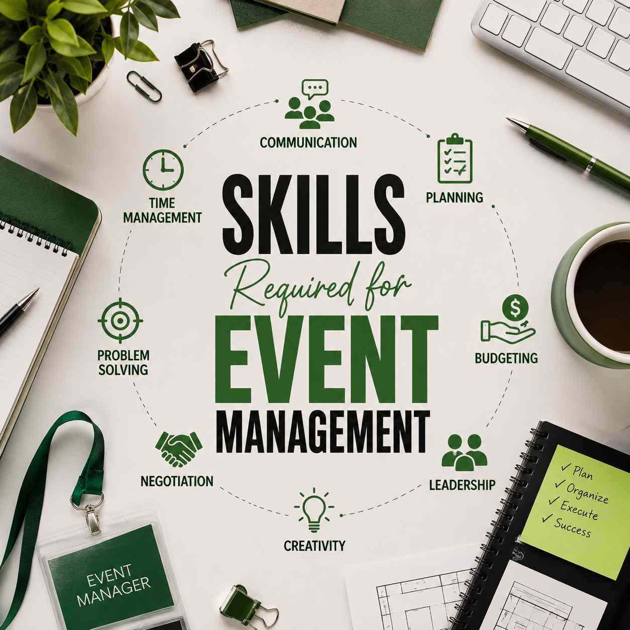 Discover the essential skills required for event management, including communication, budgeting, negotiation, organisation, leadership, creativity, and problem-solving.skills required for event management , Skills Required for Event Managemen, event management skills
