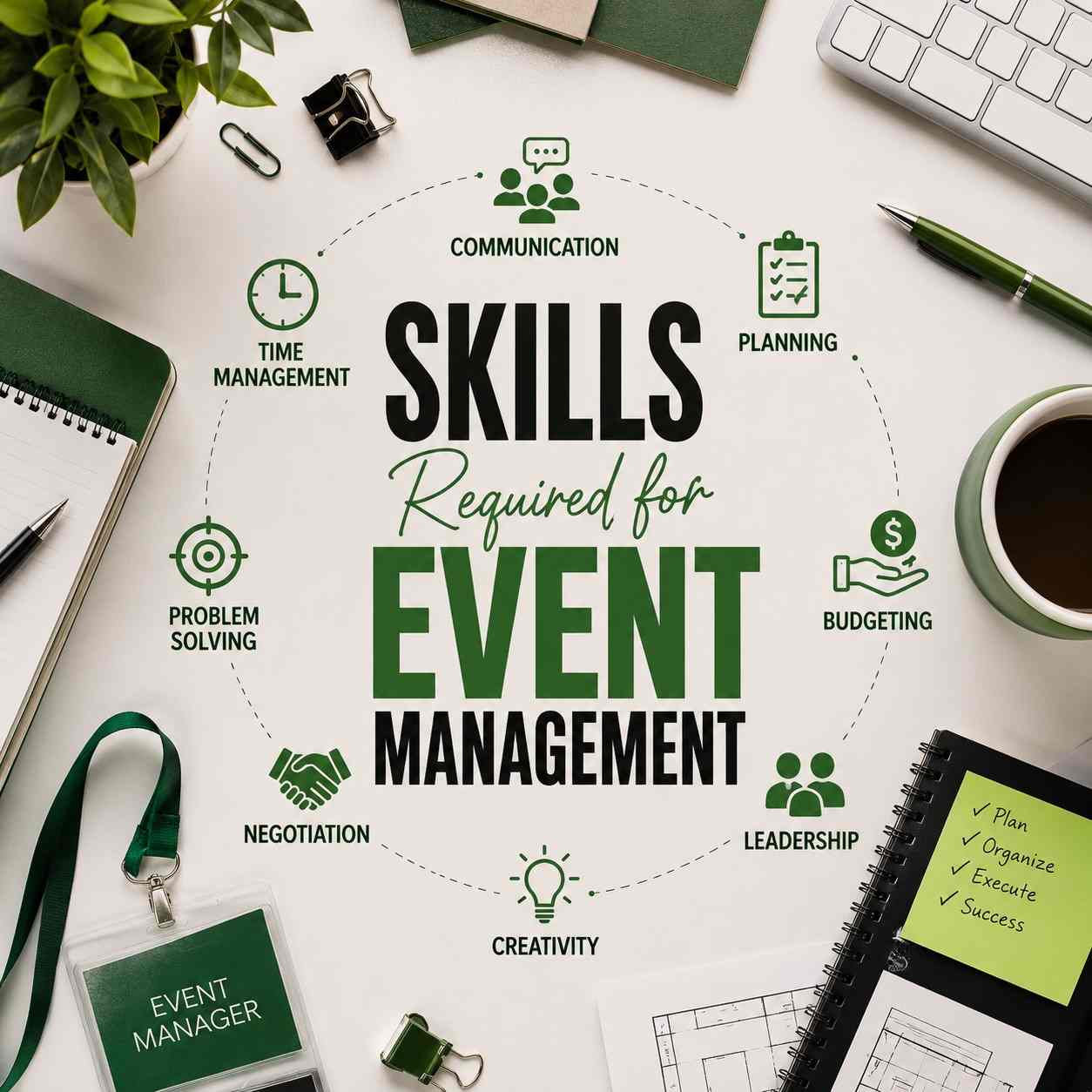 Discover the essential skills required for event management, including communication, budgeting, negotiation, organisation, leadership, creativity, and problem-solving.skills required for event management , Skills Required for Event Managemen, event management skills