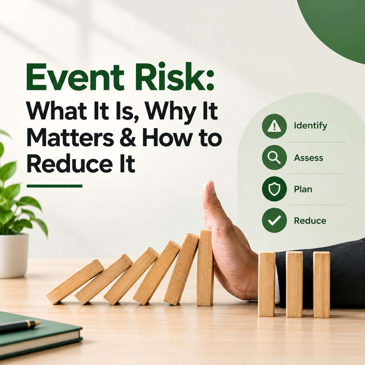 Event risk explained: what is a risk event, the risk event definition and simple steps for risk management for events, from planning to the final event day.